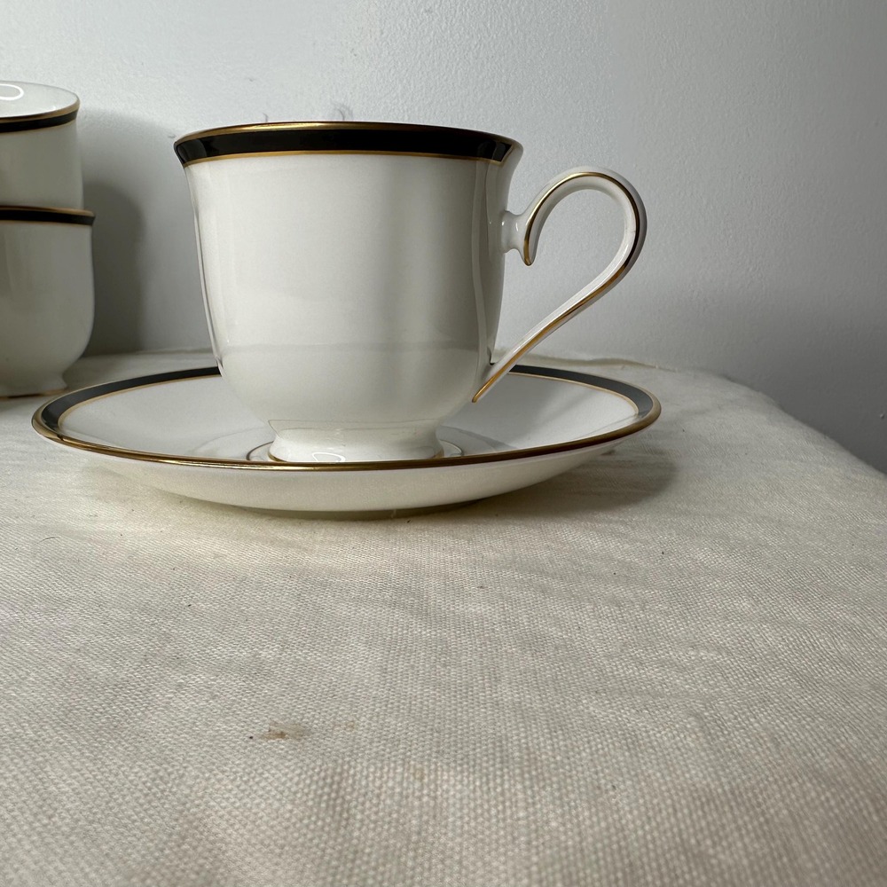 Vintage Lenox Kristy Tea Cup and Saucer Set Debut Collection Gold Trim China